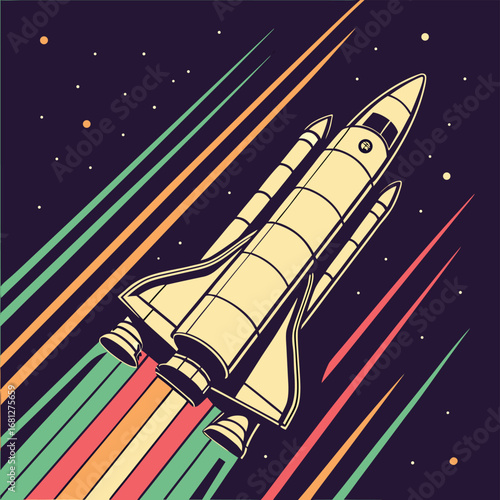 space rocket vector illustration