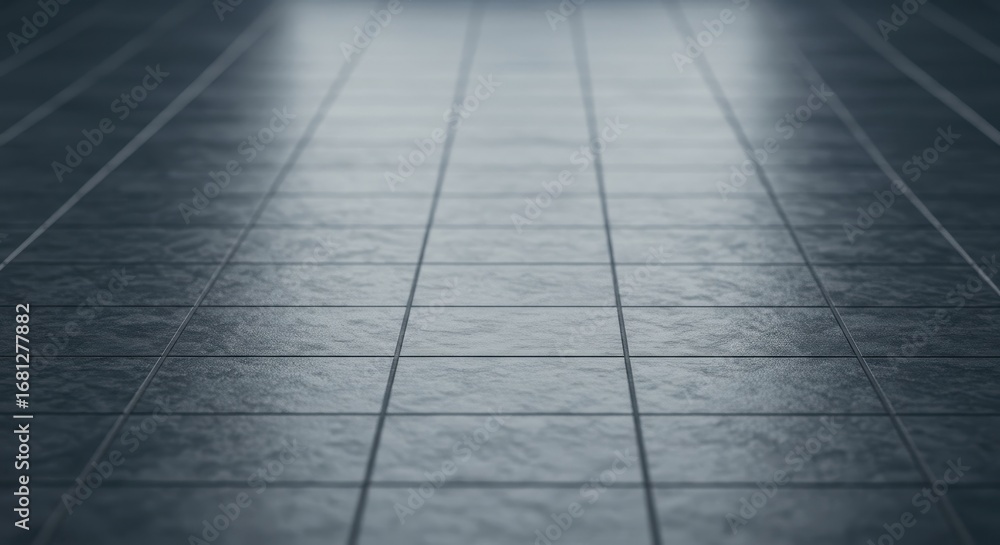 Fototapeta premium Perspective view of dark gray tiles