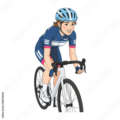 Pedaling towards triumph: A cyclist races along, embodying power and precision, showcasing the spirit of athleticism and determination.