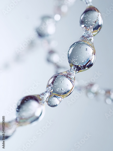 Wallpaper Mural Transparent water droplets connected in chain with bubbles inside, creating delicate and refreshing abstract pattern with soft lighting Torontodigital.ca