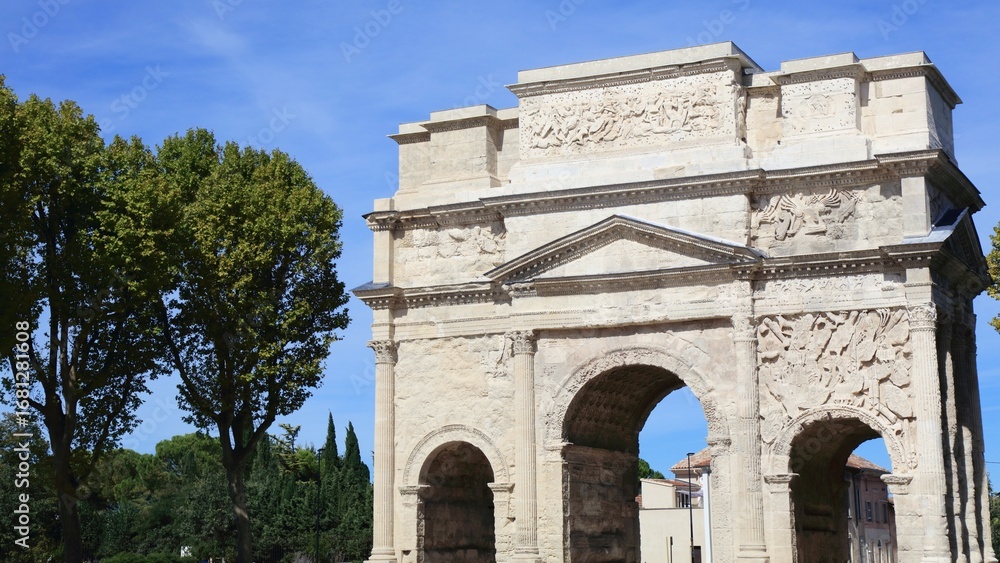 Fototapeta premium Triumphal arch of Orange, France. Photo of French landmark.