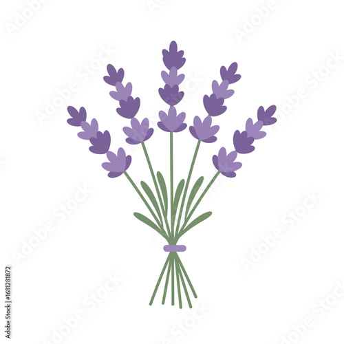 Lavender Bouquet with Purple Blooms