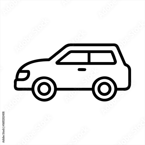 Simple black outline of a modern suv