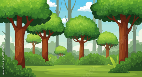 Forest Vector Background Collection with Nature Landscapes