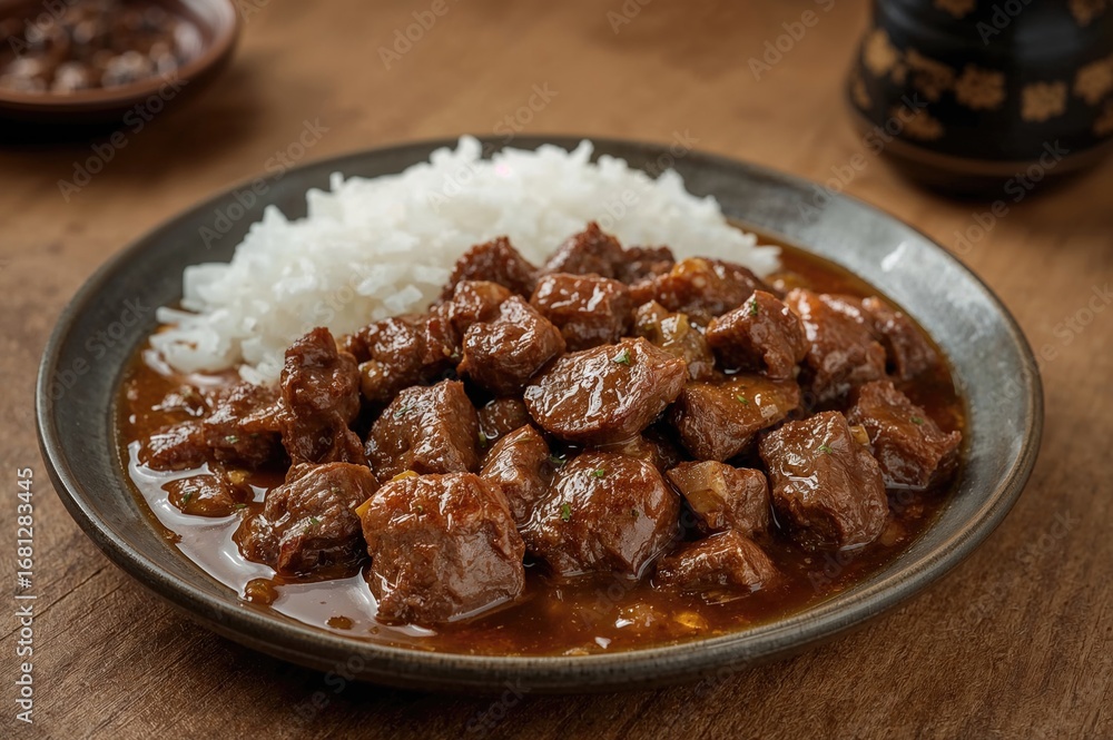 Fototapeta premium Spicy beef stew with tender meat