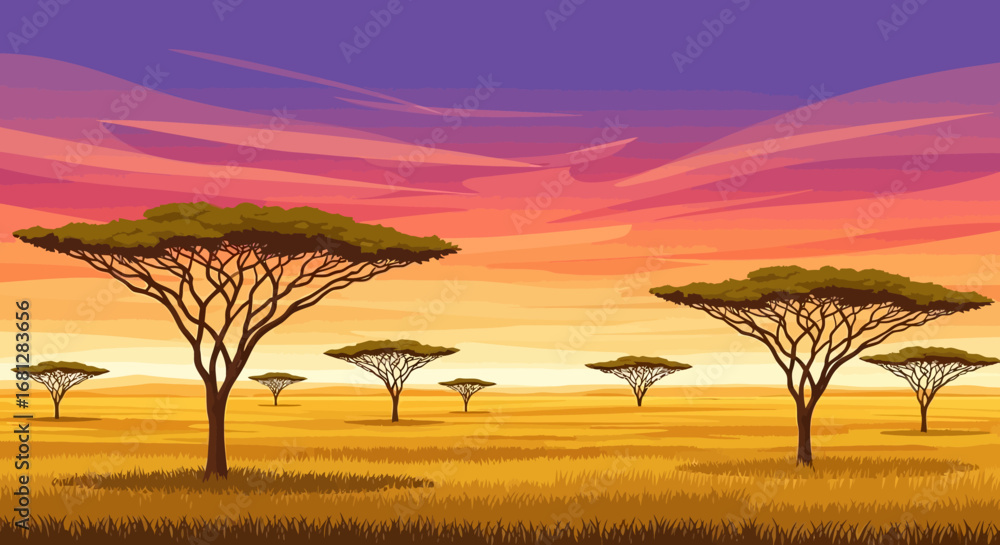 Obraz premium Forest Vector Background Collection with Nature Landscapes