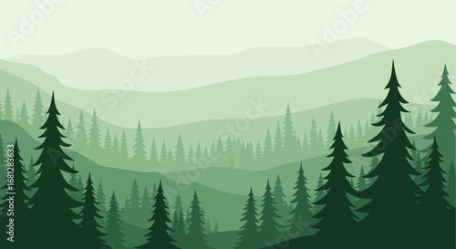 Forest Vector Background Collection with Nature Landscapes