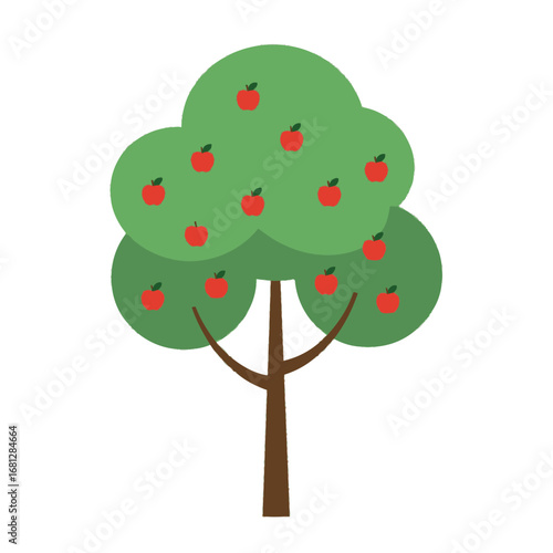 Apple Tree with Red Fruits