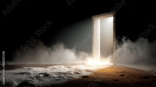 Mysterious doorway to light