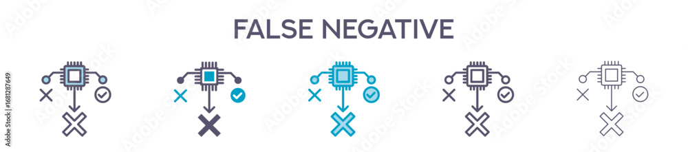 Obraz premium False Negative Icon Pack For Graphic Design - Multiple Styles