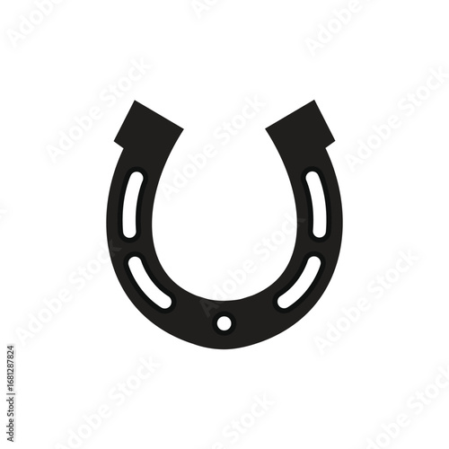 Horseshoe icon shape luck symbol isolated template