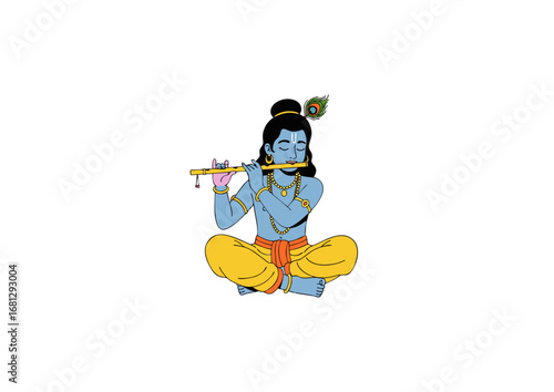 icon sitting cross-legged with flute