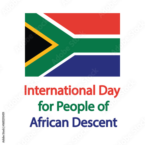 International Day for People of African Descent. Vector illustration of the South African flag with celebratory text. Free Download International Day for People of African Descent. Vector illustration of the South African flag with celebratory text. - GFXLoad