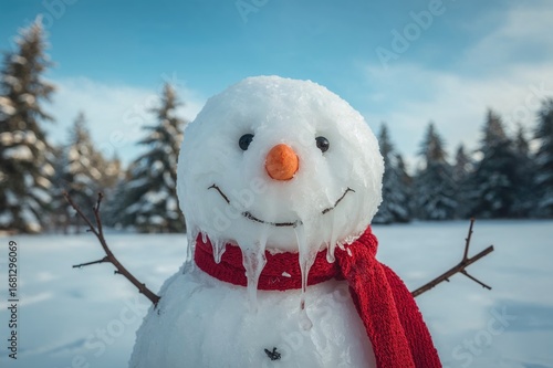 Snowman on the verge of melting