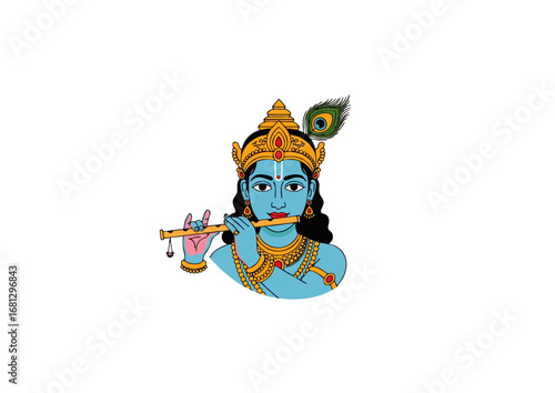 Krishna icon in meditative pose