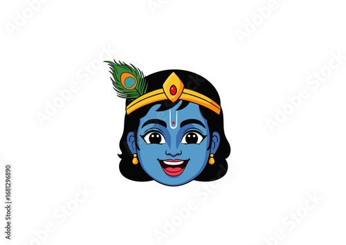 Krishna face icon with big smile
