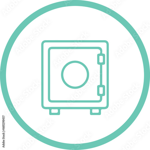 Secure vault icon vector graphic for financial security and asset protection