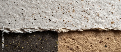 Handmade paper with natural textures