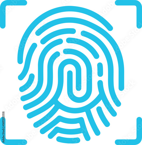 Secure digital identity fingerprint scan vector illustration for biometric authentication and security