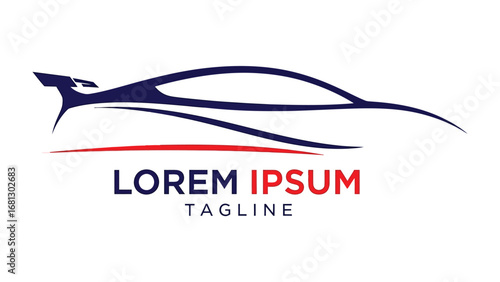 Sleek Automotive Logo: A minimalist yet striking logo showcasing a streamlined sports car silhouette, conveying speed and innovation.