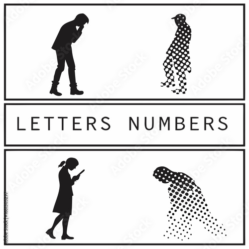 Creative graphic design with silhouettes and text
