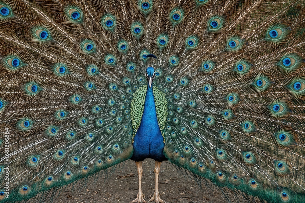Obraz premium Male peafowl are called peacocks, while female peafowl are known as peahens.