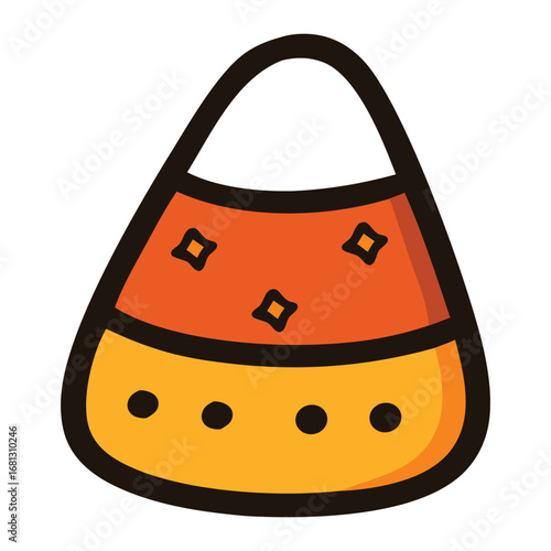 Wallpaper Mural Candy corn illustration in vibrant orange and yellow colors, perfect for halloween decorations, candy packaging, festive invitations, and seasonal designs. Torontodigital.ca