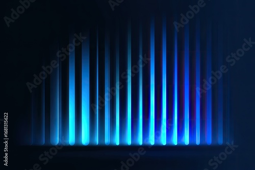 Vertical glowing blue light streaks on dark background
