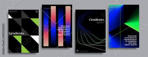Futuristic posters collection with different design. 