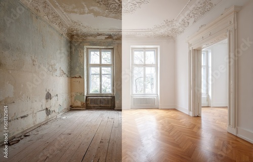 Wallpaper Mural Room renovation before and after (1) Torontodigital.ca