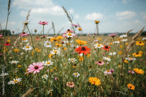 Untamed meadow blossoms
