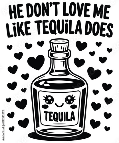 Sassy Tequila Advertisement with Hibiscus Flowers