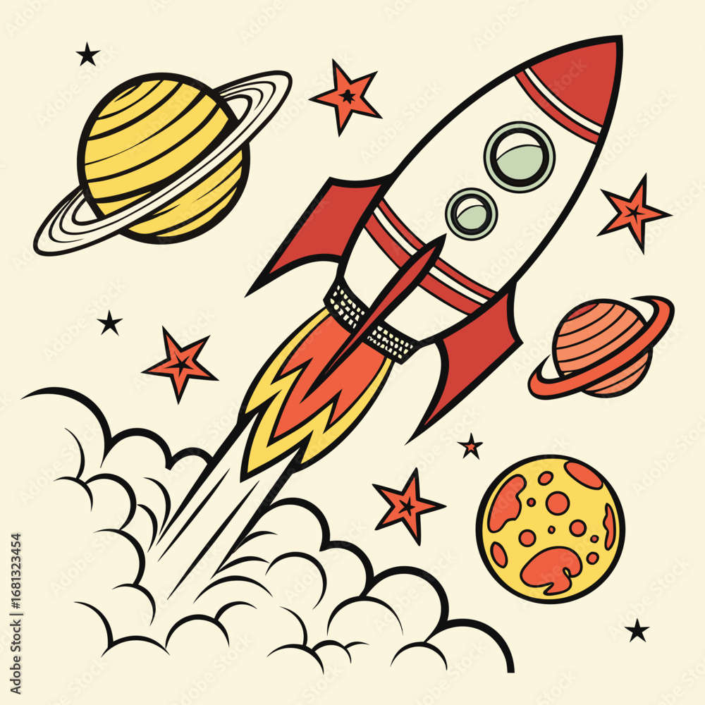 Obraz premium rocket in space