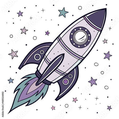 space rocket vector illustration