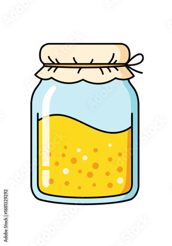 Sweet golden honey in a charming jar, perfect for natural food branding and healthy lifestyle promotions