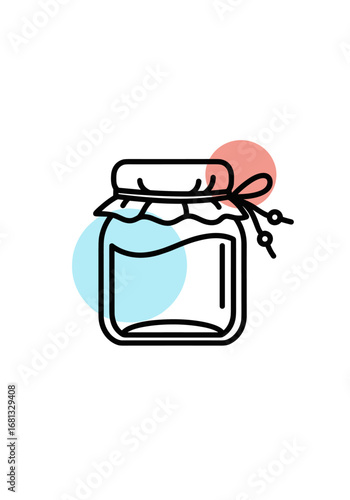 Charming jar with lid and ribbon, perfect for homemade preserves or gifts