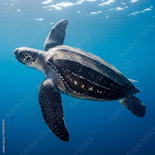 leatherback turtle in the sea
