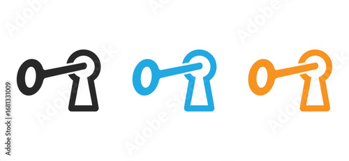 Symbolize security, access, and privacy with this classic key and keyhole graphic, perfect for digital logins, secure systems, and private data protection.