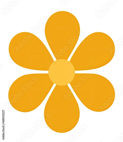 Simple, bright, yellow flower graphic