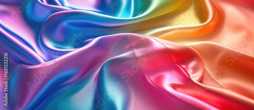 Wallpaper Mural Colorful satin fabric draping on a smooth surface Torontodigital.ca