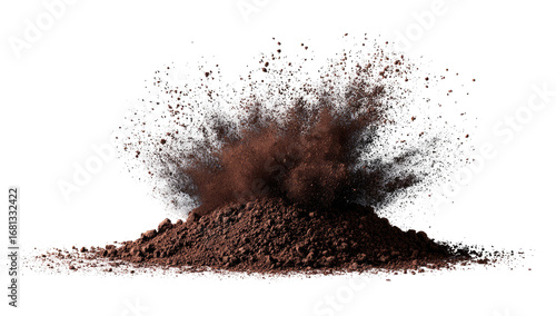 Brown powdered substance erupts in a  powerful explosion