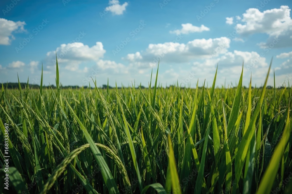 Fototapeta premium Sky above lush rice paddies