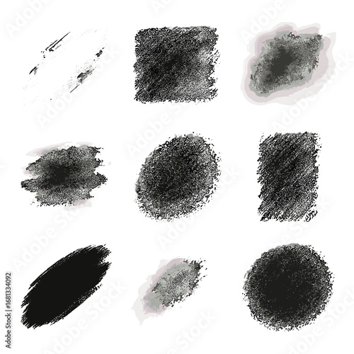 Smudge spot irregular dusty smear charcoal icon smudges shading vector textured dark