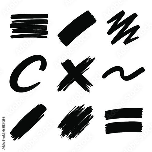 Angled bold quick icon stroke rough layered flowing strokes vector marker