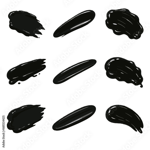 Sticky black oil streak viscous icon lubricant trail vector grease
