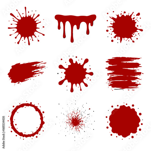 Burst dense vectors splatter icon blood spray side drips vector streaks heavy