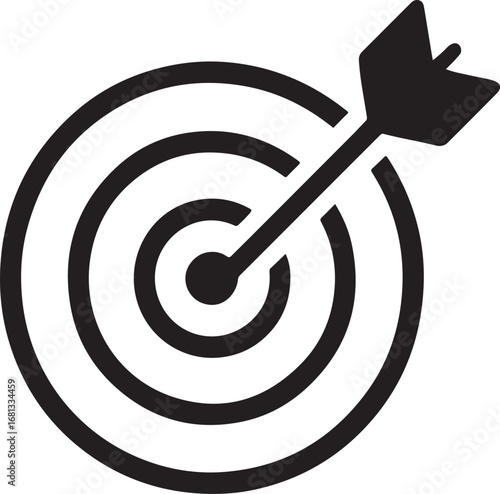 Target with arrow icon aiming for success business goal achievement strategy concept