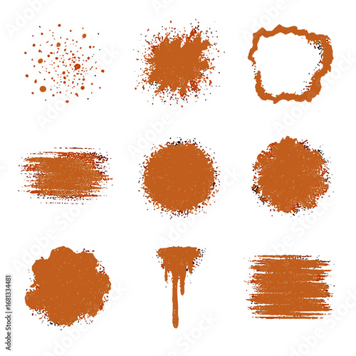 Rust texture outline icon oxidized layered gritty dots faded vector scattered