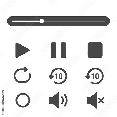 media icons set