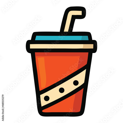 Wallpaper Mural Soda cup with a lid and straw perfect for summer beverages on go, fast food establishments, restaurants, cafes, and events. Torontodigital.ca